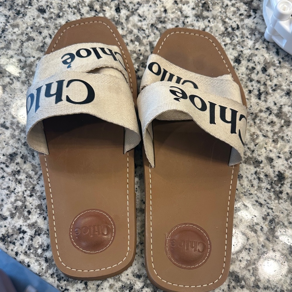 Chloe Beige and Brown Sandals
